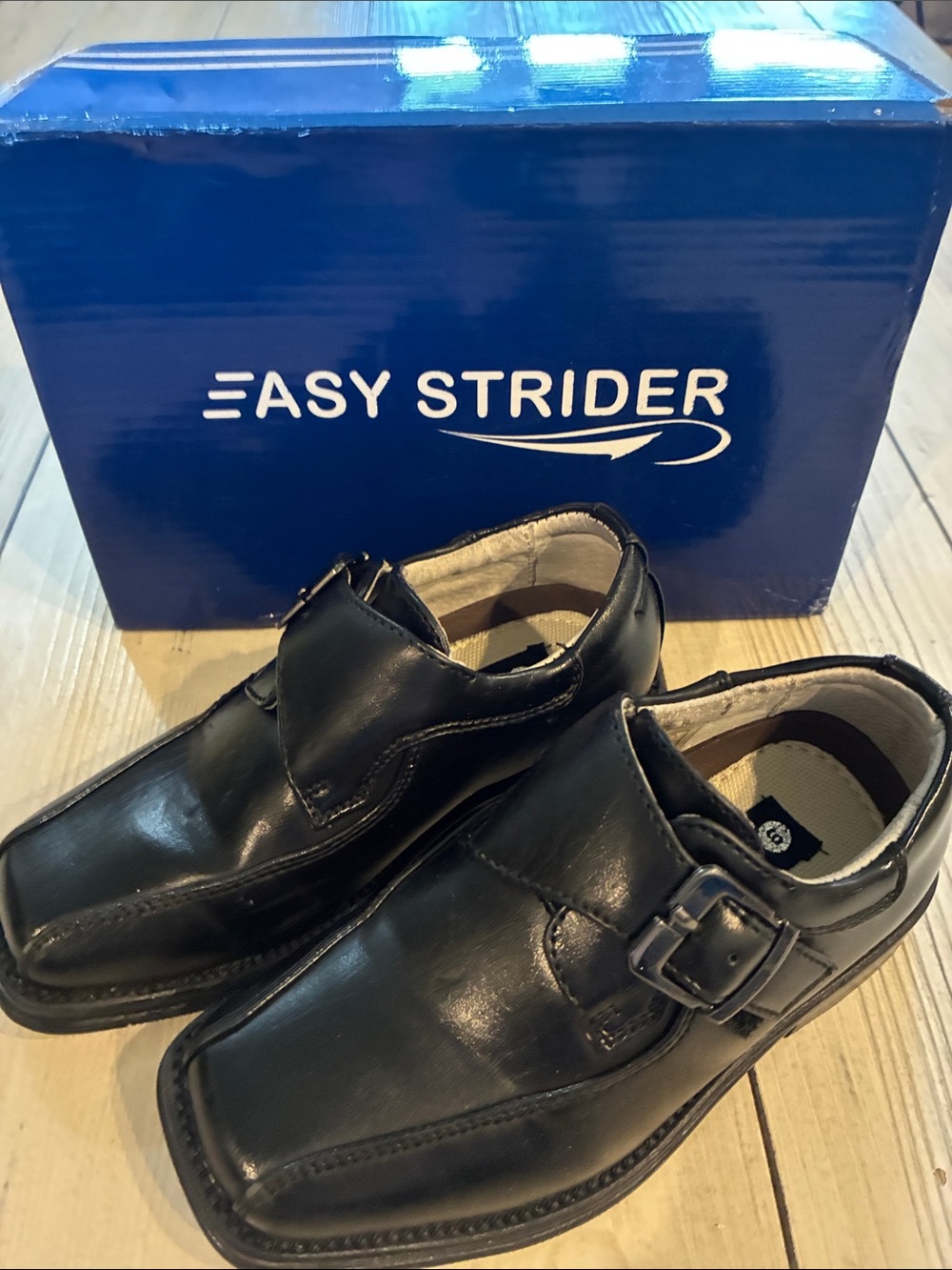 Kids' Black Dress Shoes with Buckle